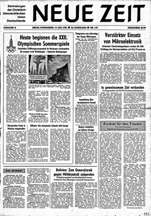 Neue Zeit Online-Archiv vom 19.07.1980