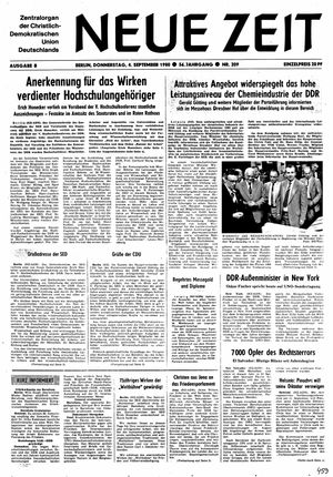 Neue Zeit Online-Archiv vom 04.09.1980