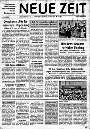 Neue Zeit Online-Archiv vom 24.09.1980