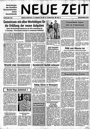 Neue Zeit Online-Archiv vom 19.01.1981
