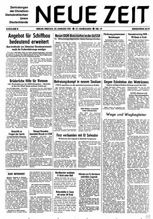 Neue Zeit Online-Archiv vom 23.01.1981