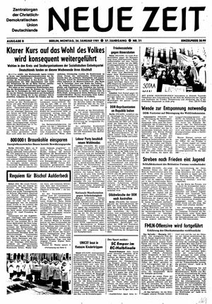 Neue Zeit Online-Archiv vom 26.01.1981