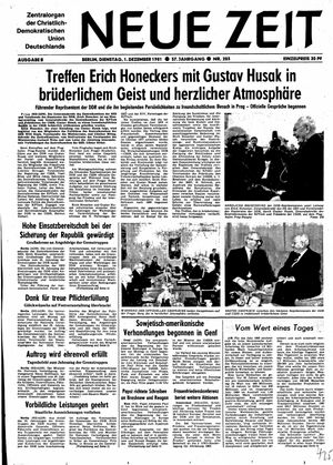 Neue Zeit Online-Archiv vom 01.12.1981