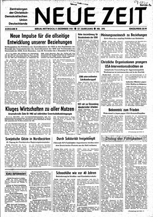 Neue Zeit Online-Archiv vom 09.12.1981