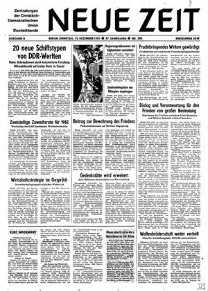Neue Zeit Online-Archiv vom 15.12.1981