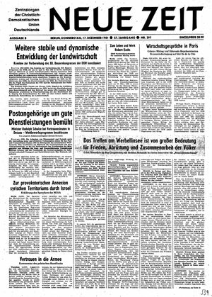 Neue Zeit Online-Archiv vom 17.12.1981