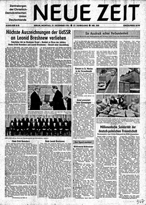 Neue Zeit Online-Archiv vom 21.12.1981