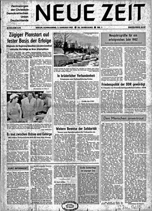 Neue Zeit Online-Archiv vom 02.01.1982
