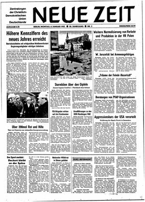 Neue Zeit Online-Archiv vom 04.01.1982