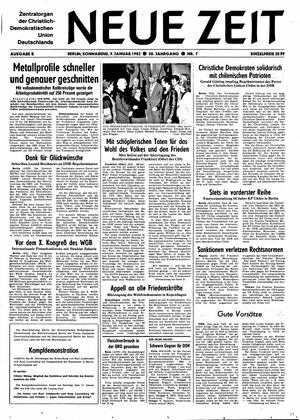 Neue Zeit Online-Archiv vom 09.01.1982