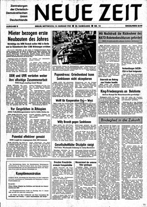 Neue Zeit Online-Archiv vom 13.01.1982