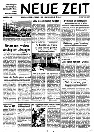 Neue Zeit Online-Archiv vom 01.02.1982