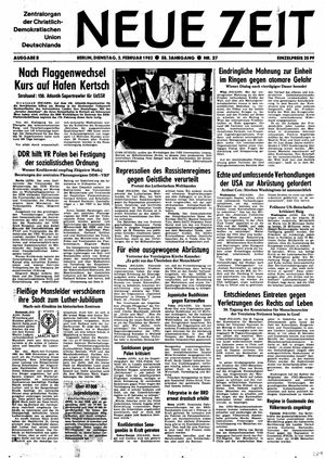 Neue Zeit Online-Archiv vom 02.02.1982