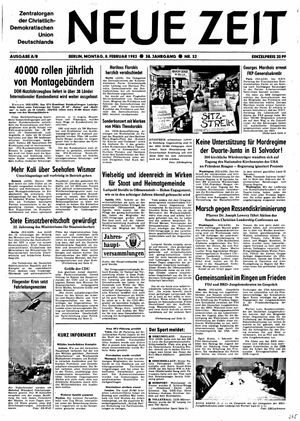 Neue Zeit Online-Archiv vom 08.02.1982