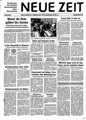 Neue Zeit Online-Archiv vom 09.02.1982