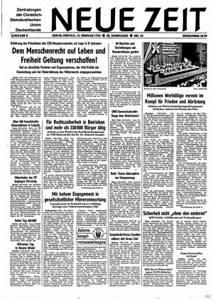 Neue Zeit Online-Archiv vom 12.02.1982
