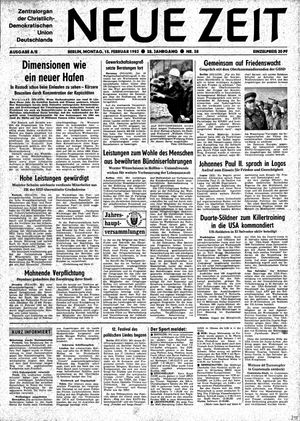 Neue Zeit Online-Archiv vom 15.02.1982
