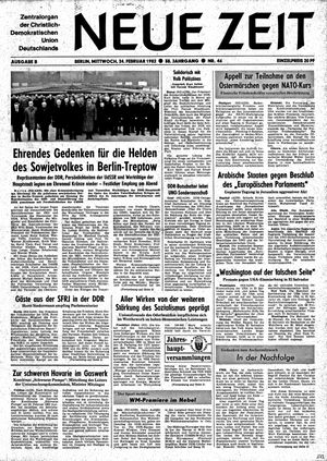 Neue Zeit Online-Archiv vom 24.02.1982