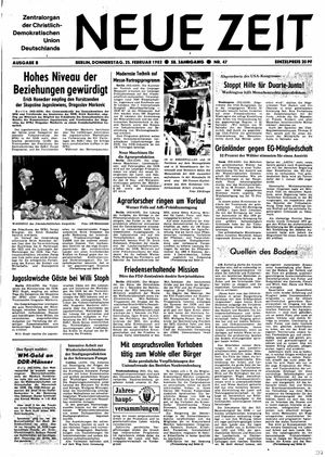 Neue Zeit Online-Archiv vom 25.02.1982