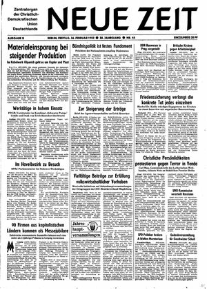 Neue Zeit Online-Archiv vom 26.02.1982