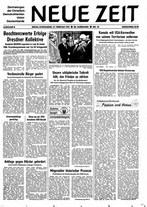 Neue Zeit Online-Archiv vom 27.02.1982