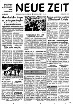 Neue Zeit Online-Archiv vom 01.03.1982