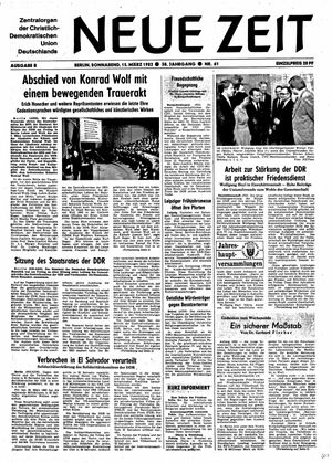 Neue Zeit Online-Archiv vom 13.03.1982