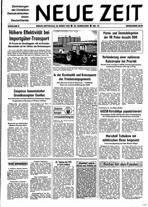 Neue Zeit Online-Archiv vom 24.03.1982