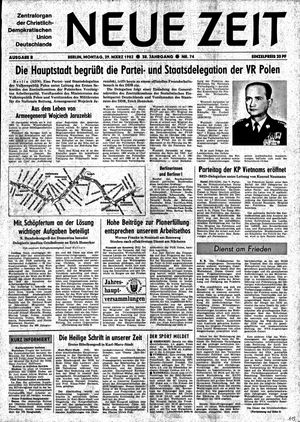 Neue Zeit Online-Archiv vom 29.03.1982