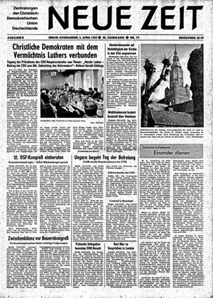 Neue Zeit Online-Archiv vom 03.04.1982