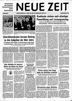Neue Zeit Online-Archiv vom 06.04.1982