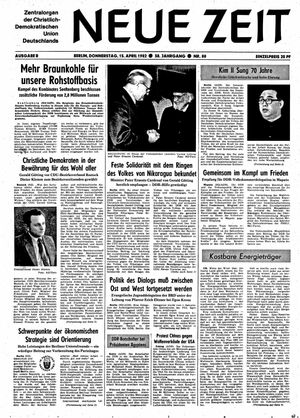Neue Zeit Online-Archiv vom 15.04.1982