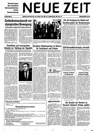Neue Zeit Online-Archiv vom 28.04.1982