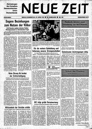 Neue Zeit Online-Archiv vom 29.04.1982
