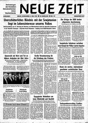Neue Zeit Online-Archiv vom 08.05.1982