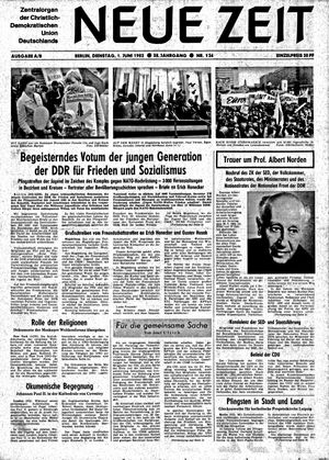 Neue Zeit Online-Archiv vom 01.06.1982
