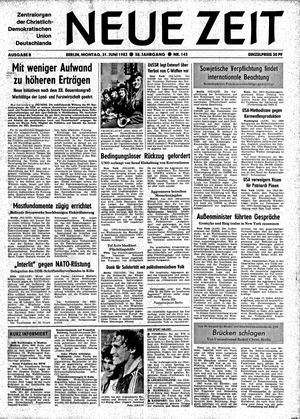 Neue Zeit Online-Archiv vom 21.06.1982