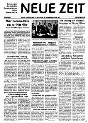 Neue Zeit Online-Archiv vom 15.07.1982