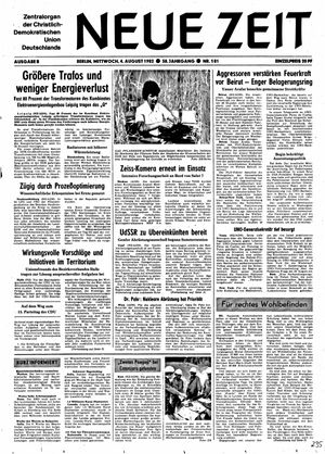 Neue Zeit Online-Archiv vom 04.08.1982
