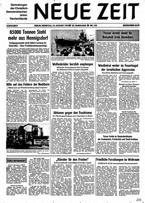 Neue Zeit Online-Archiv vom 10.08.1982