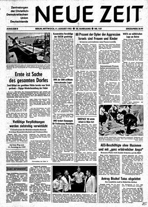 Neue Zeit Online-Archiv vom 11.08.1982