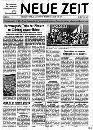Neue Zeit Online-Archiv vom 23.08.1982