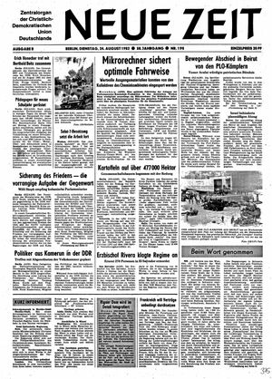 Neue Zeit Online-Archiv vom 24.08.1982