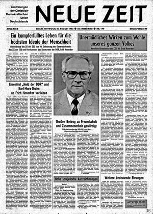 Neue Zeit Online-Archiv vom 25.08.1982