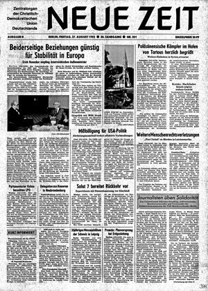 Neue Zeit Online-Archiv vom 27.08.1982