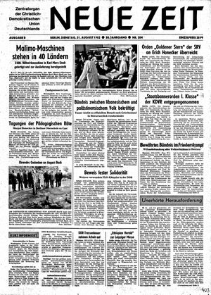 Neue Zeit Online-Archiv vom 31.08.1982