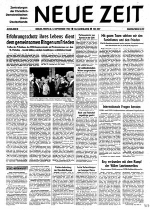 Neue Zeit Online-Archiv vom 03.09.1982