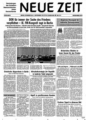 Neue Zeit Online-Archiv vom 09.09.1982
