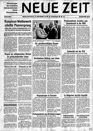 Neue Zeit Online-Archiv vom 15.09.1982