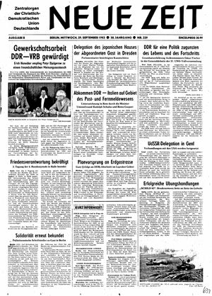 Neue Zeit Online-Archiv vom 29.09.1982